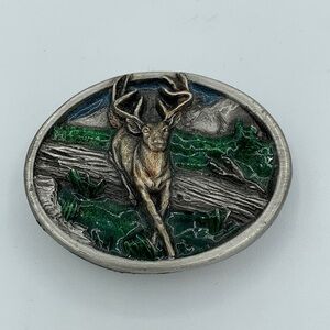 Bergamot Brass Works Deer belt buckle very good condition!